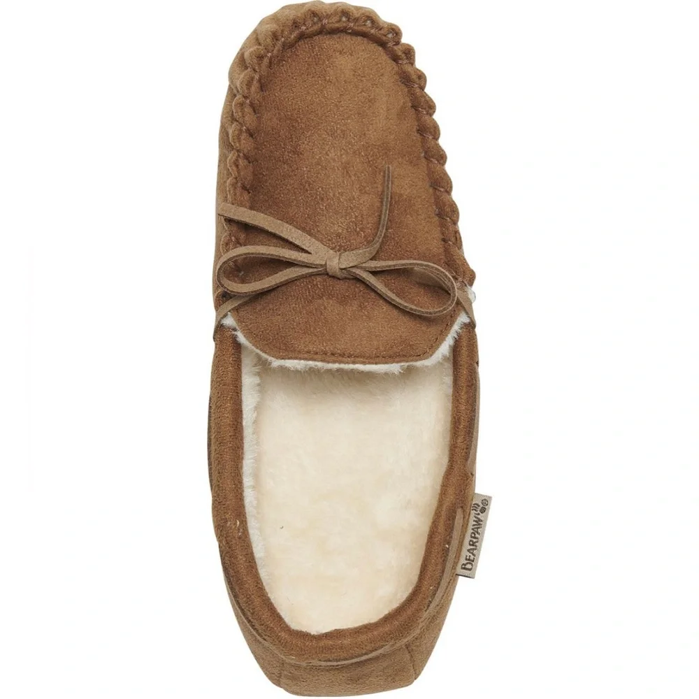 BEARPAW Little Kids Unisex Sawyer II Moccasin Slippers (M,L; Hickory)